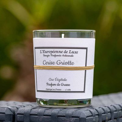 bougie en cire végétale 100% sans OGM senteur cerise griotte
