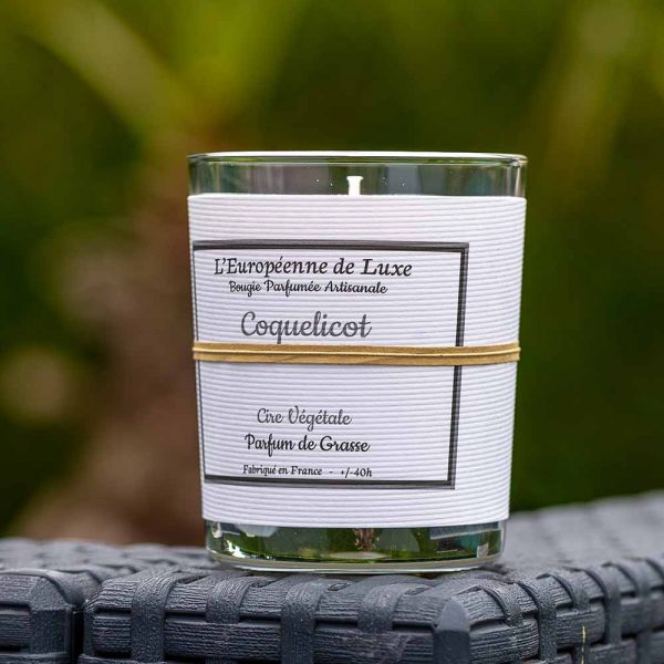 bougie en cire végétale 100% sans OGM senteur coquelicot