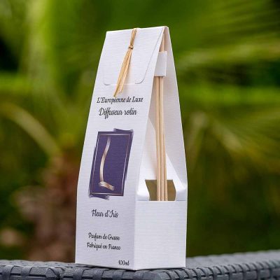 bouquet parfumé, diffuseur rotin 100 ml pour parfum senteur fleur d'iris